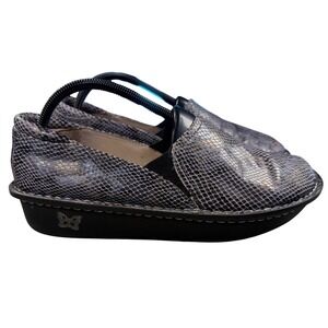 Alegria Debra Grey Snakeskin Leather Slip On Clogs Shoes ALG-DEB-731 Womens 42